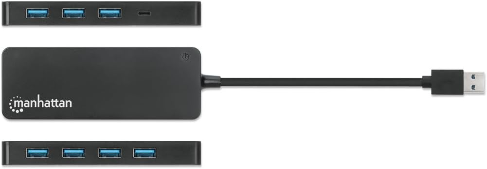 Manhattan 7-Port USB Hub A Male A Female 5Gbps Black TekShack