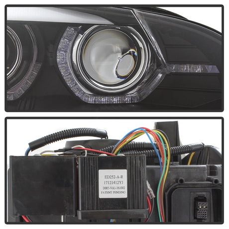 Phares de projecteur Spyder 07-10 BMW X5 E70 (modèles HID uniquement) - Noir PRO-YD-BMWE7007-AFSHID-BK
