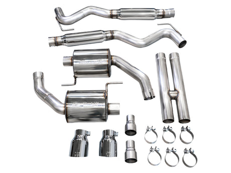 Échappement Catback AWE 2024 Ford Mustang GT Fastback S650 RWD Touring avec double embout chromé argenté