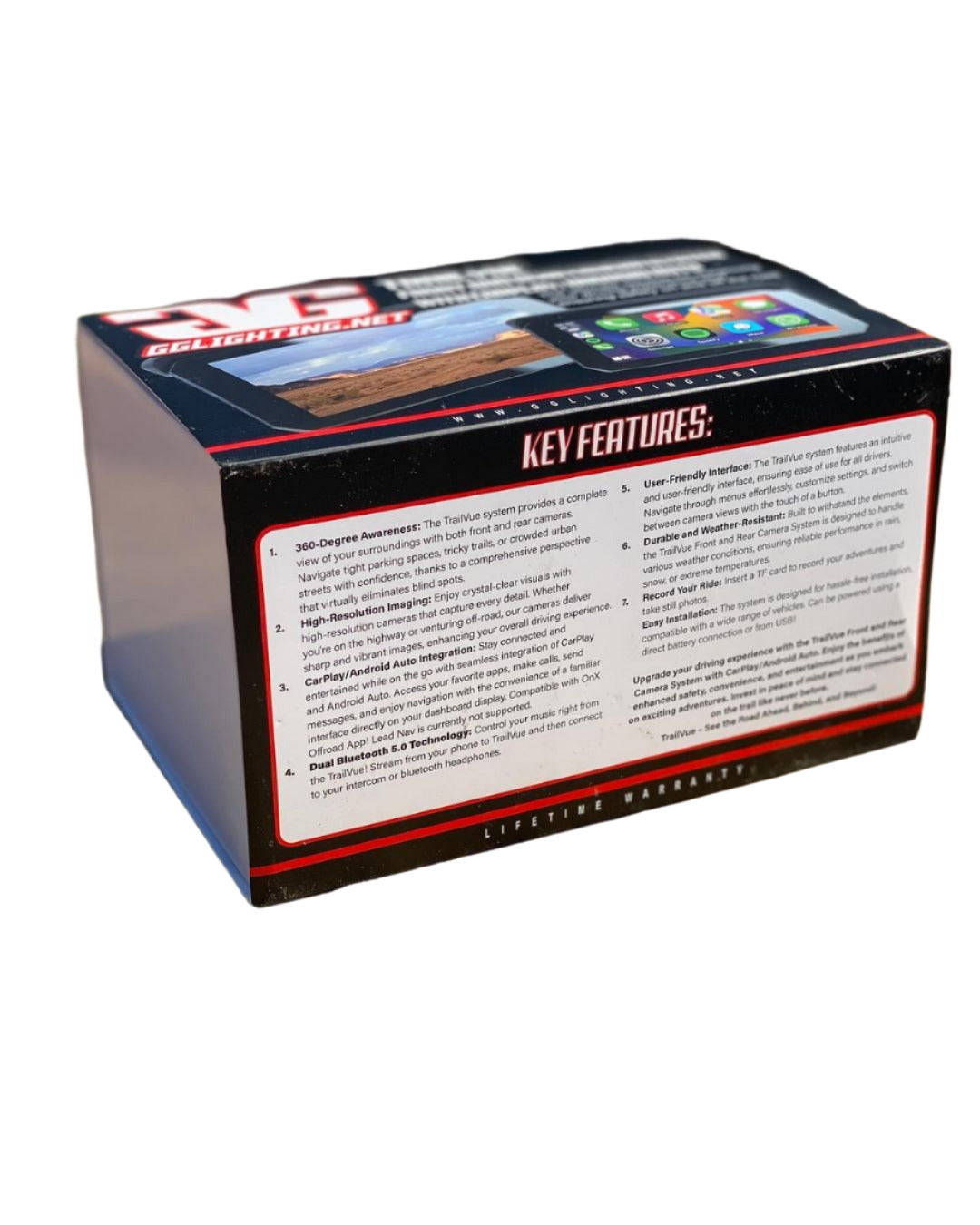 TrailVue Front and Rear Camera System with Carplay/Android Auto GGLighting