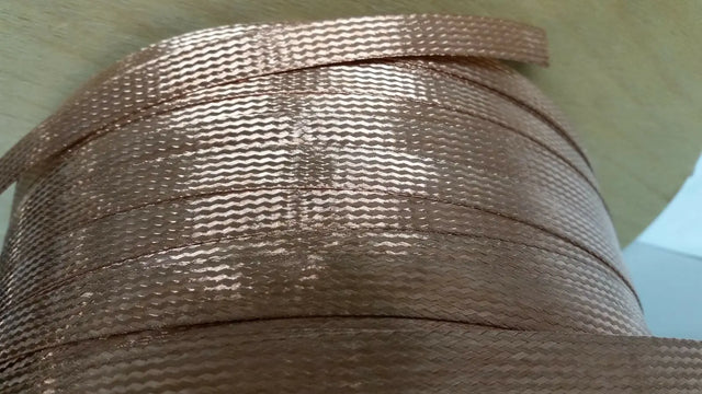 100 FEET 1/2 BRAIDED GROUND STRAP GROUNDING BARE PURE COPPER FLAT BRAID IN USA ACDC