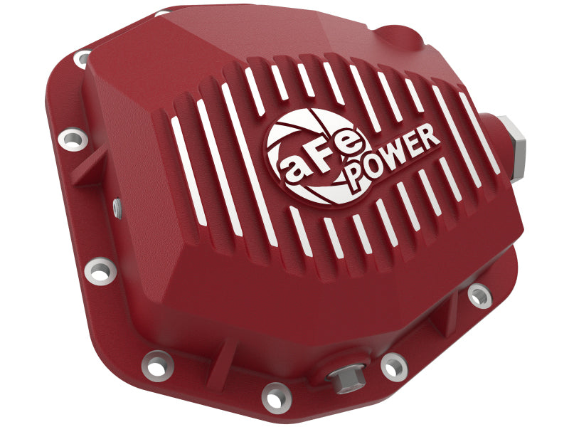Cache différentiel arrière aFe 20-23 Jeep Gladiator JT (Dana M220) Pro Series rouge avec ailettes usinées