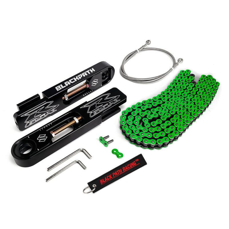 2004-2005 Suzuki GSX-R 750 5-9" Swingarm Extensions with Brake Hose and Chain