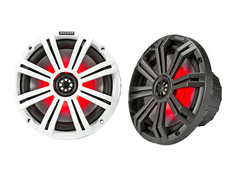 Kicker KM84L | 8" 150W RMS Marine LED Coaxial Speakers (Pair) Kicker