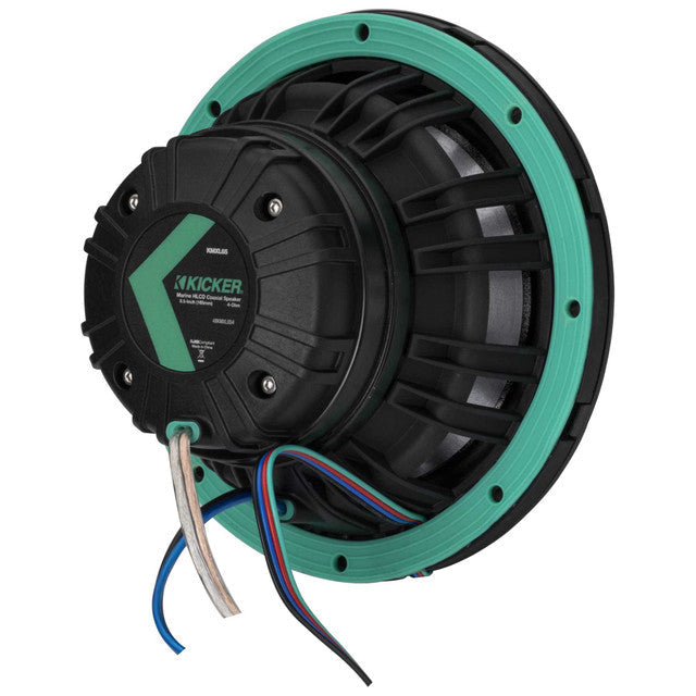 Kicker KMXL65 | 6.5" KMXL Horn RGB-LED Marine Coaxial Speakers 4-Ohm (Pair) Kicker