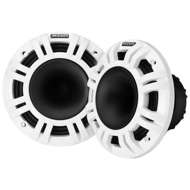 Kicker KMXL65 | 6.5" KMXL Horn RGB-LED Marine Coaxial Speakers 4-Ohm (Pair) Kicker