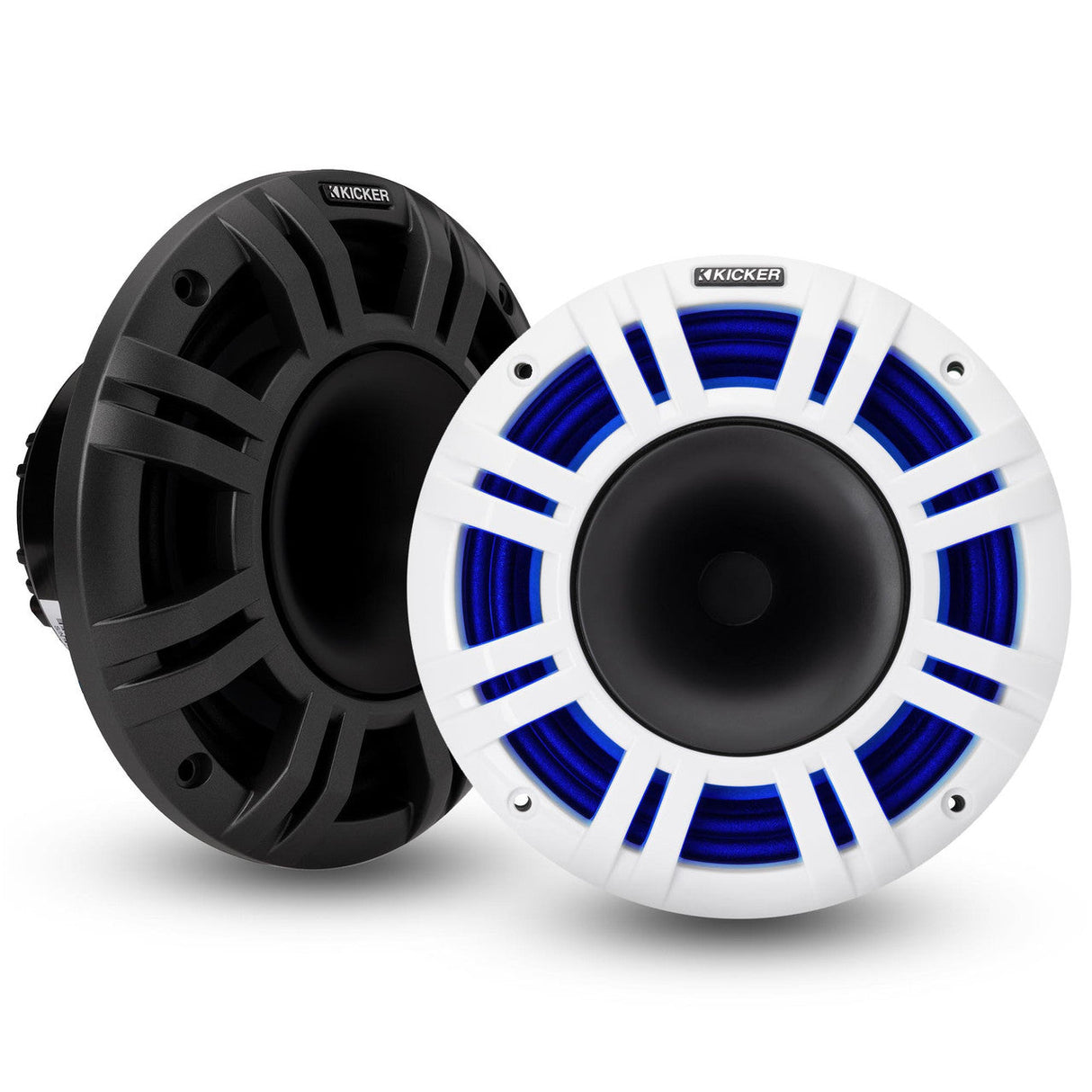 Kicker KMXL8 | 8" KMXL Horn RGB LED Marine Coaxial Speakers 4-Ohm (Pair) Kicker