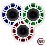 Kicker KMXL8 | 8" KMXL Horn RGB LED Marine Coaxial Speakers 4-Ohm (Pair) Kicker