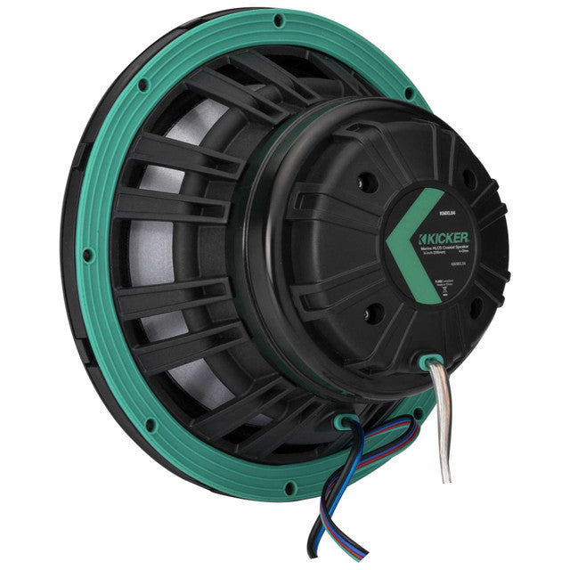 Kicker KMXL8 | 8" KMXL Horn RGB LED Marine Coaxial Speakers 4-Ohm (Pair) Kicker
