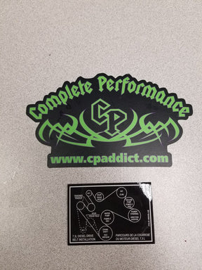 Complete Performance Reproduction Fan Belt Decal (Dual Tensioner) - 1992-1997 Ford F-Series Complete Performance