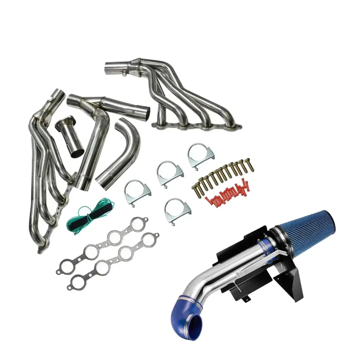 Cold Air Intake + Headers Kit for 1999–2006 Chevy Silverado/Avalanche 1500 4.8L 5.3L 6.0L 2WD