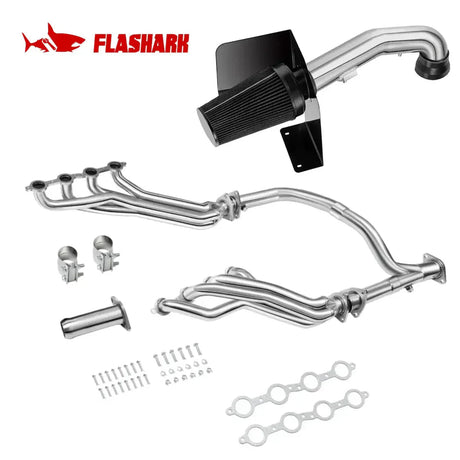 Long Tube Headers for 2007-2014 Chevy Silverado/Suburban/Tahoe GMC Sierra/Yukon Cadillac Escalade 4.8L/5.3L/6.0L/6.2L Vortec Flashark
