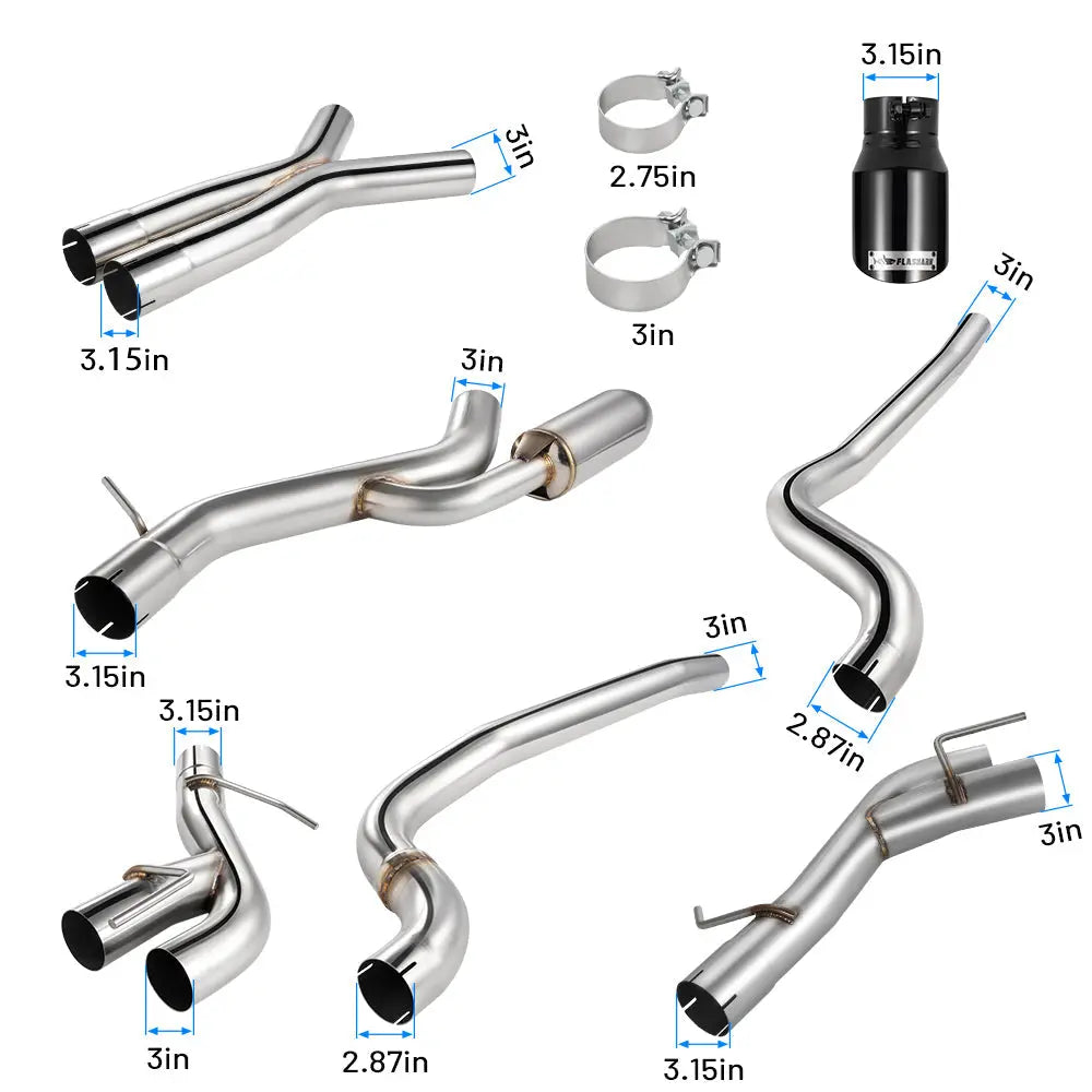 2016-2024 Chevy Camaro SS/ZL 1 6.2L Catback Exhaust 3" Dual