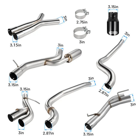 2016-2024 Chevy Camaro SS/ZL 1 6.2L Catback Exhaust 3" Dual