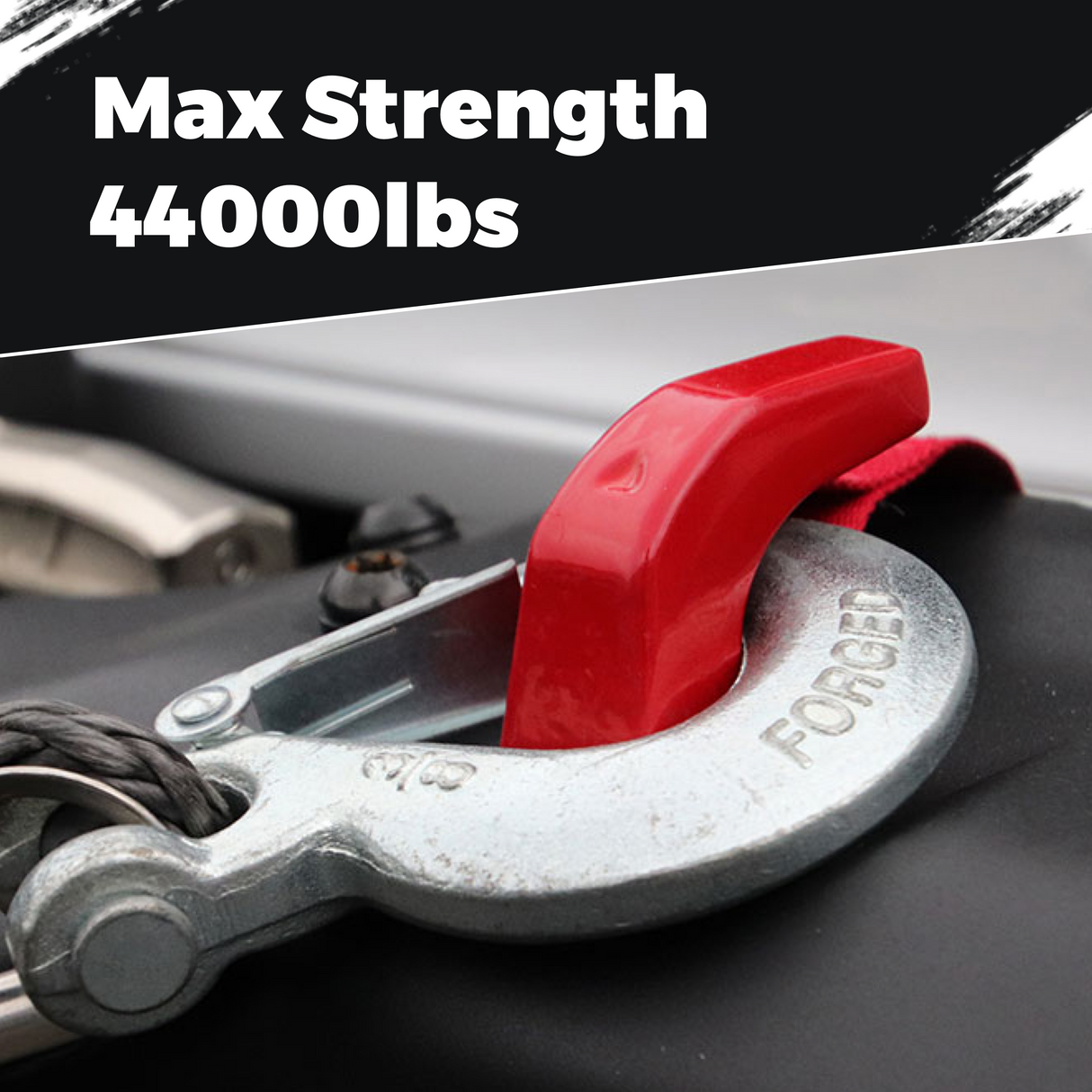 Trucktok 3/8" Forged Steel Winch Hook 44,000 lbs with Safety Latch TruckTok