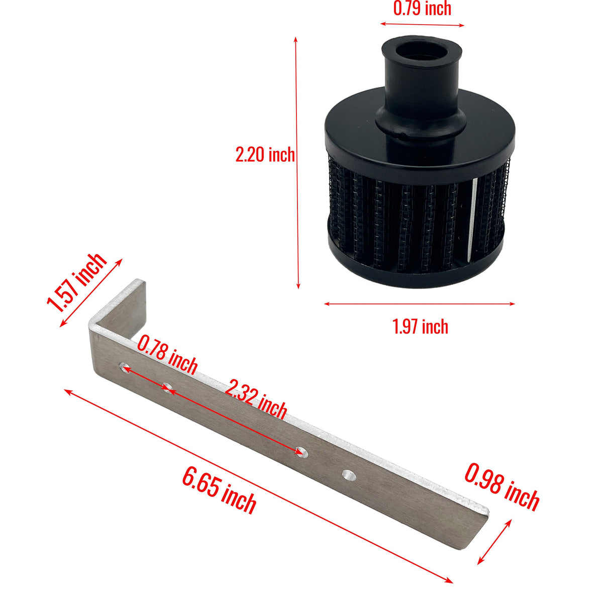 TruckTok Oil Catch Reservoir Breather Can Tank with Filter Cylinder Aluminum Universal TruckTok