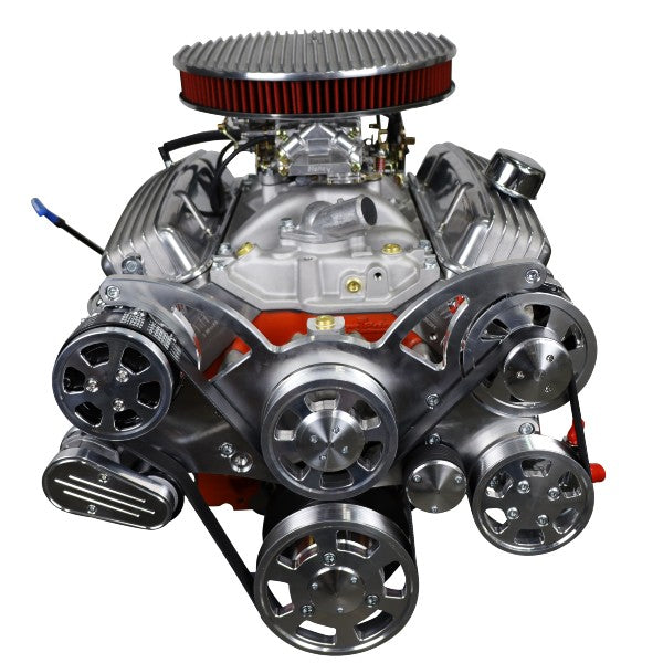 GM Small Block Compatible 327 c.i. Engine - 350 Horsepower - Deluxe Dressed - Polished Pulley Kit - Carbureted