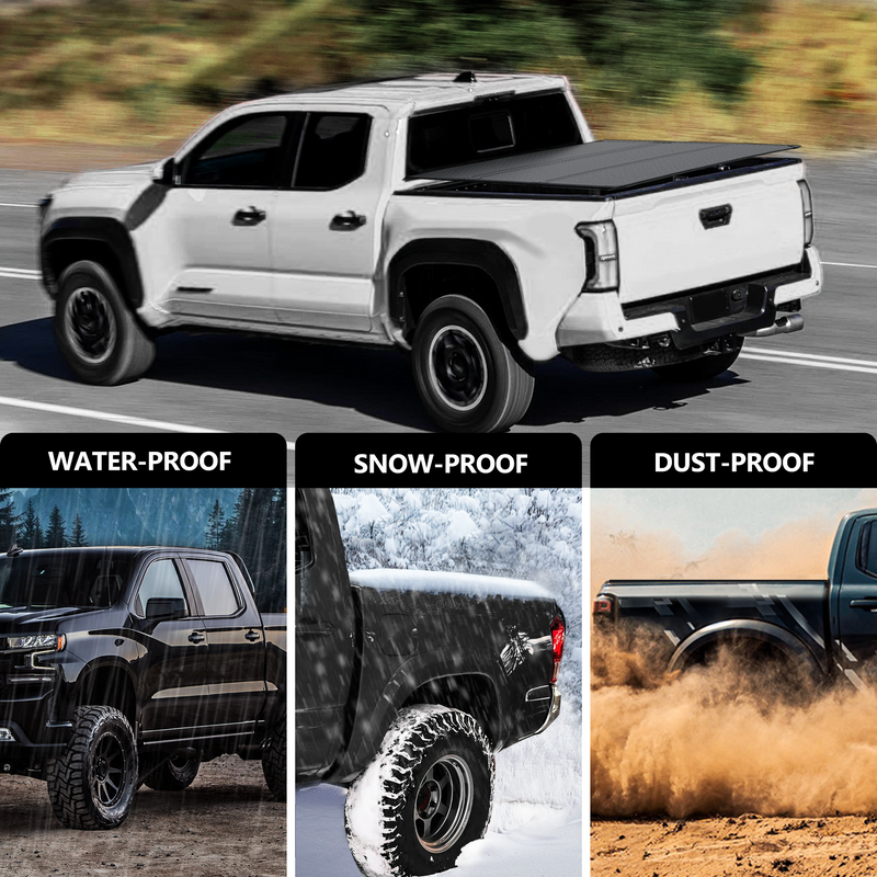 Trucktok 2003-2024 Dodge Ram 1500 2500 3500 6.4FT Hard Tri-Fold Tonneau Cover Truck Bed