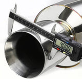 2.25" Catback Exhaust System For 1992-2000 Honda Civic 1.6L with 4" Burnt Rolled Muffler Tip Flashark