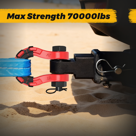 Trucktok 3/4" D-Ring Shackle 70,000 lbs Break Strength with Isolator (1 Pair ) TruckTok