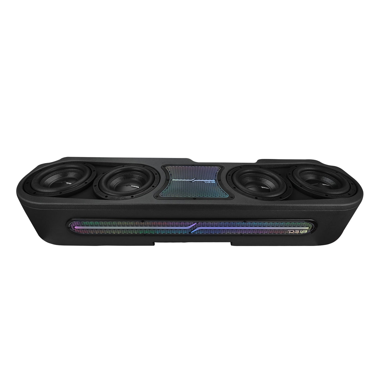 Jeep JT Gladiator Loaded Under Rear Seat Subwoofer Enclosure with 4 X 8" ZR8.2D, Leather Wrapped and Digital LED Lights | 1800 Watts RMS @ 1-Ohm