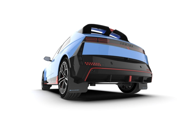 Garde-boue noir Rally Armor 2025+ Hyundai Ioniq 5 N avec logo bleu clair