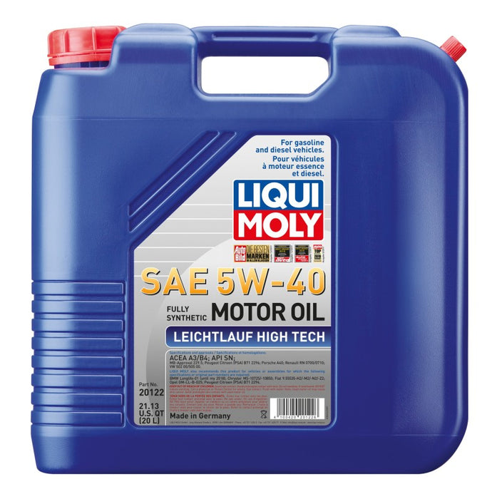 Huile moteur haute technologie LIQUI MOLY 20L Leichtlauf (faible friction) SAE 5W40