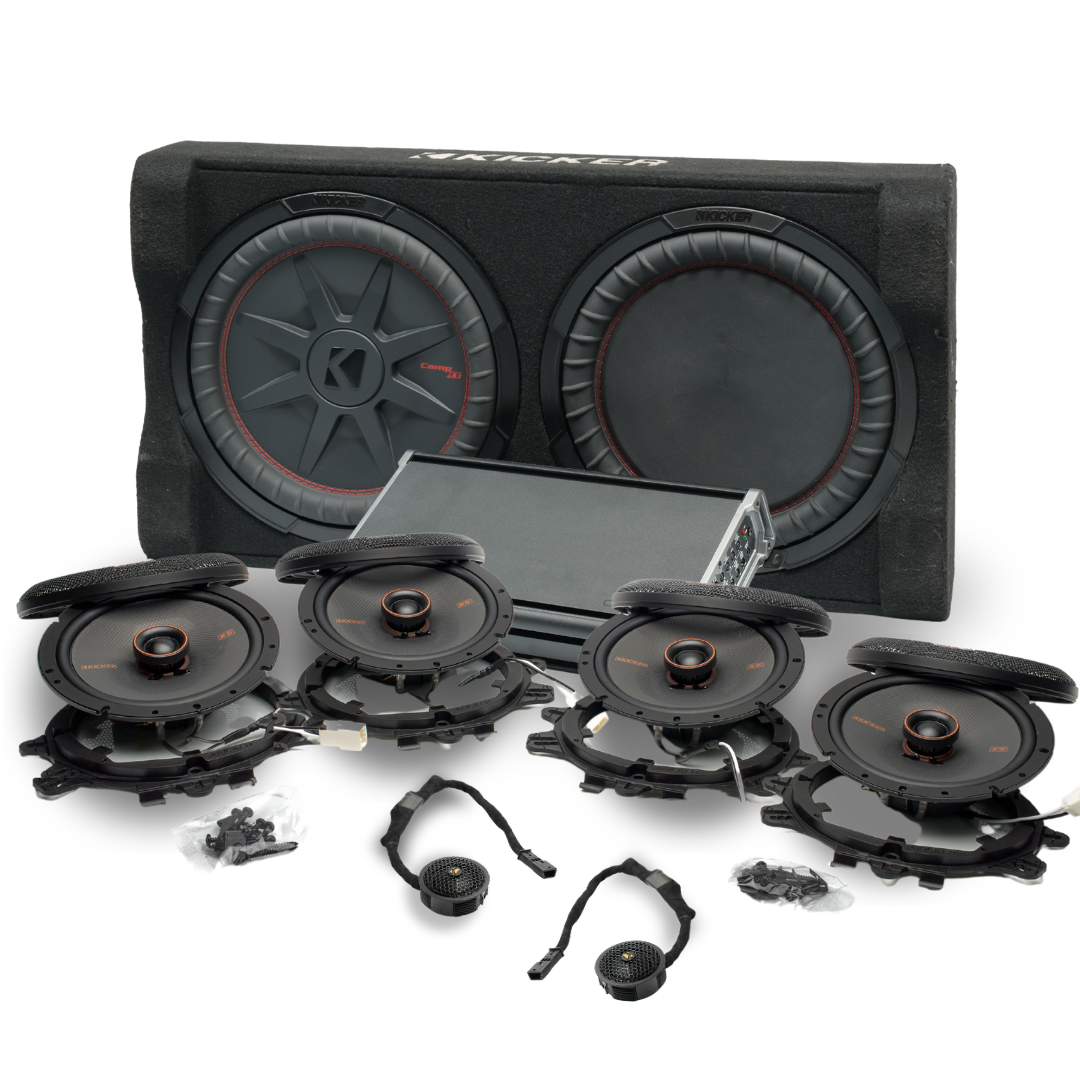 Kicker Plug and Play Full System 5-Channel, Speakers, Sub Bundle | '07- '18 Jeep JK Wrangler