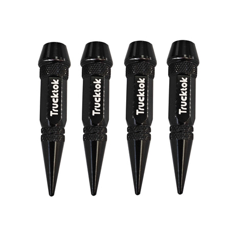 Trucktok 4pcs Aluminum Spike Bullet Valve Stem Caps Cover Wheel Tire Air Cap TruckTok