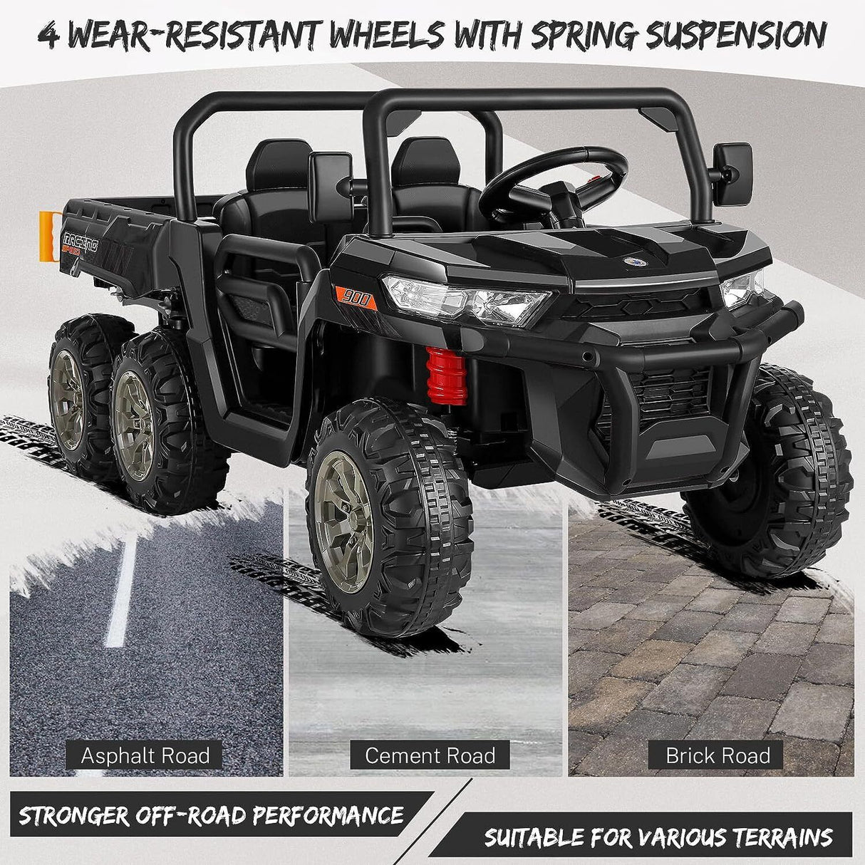 4WD Kids Electric UTV Truck with Remote Control and Dump Bed - 24V Ride-On Vehicle