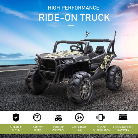 4WD Kids Truck with Parental Remote Control and Powerful Quad Motors