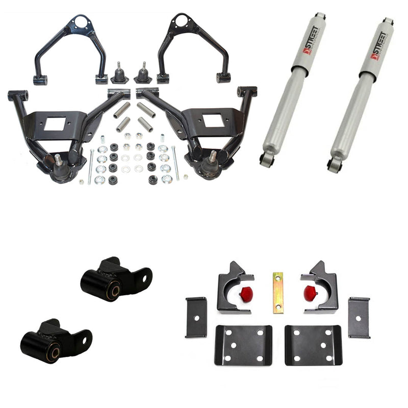 2014-2018 Silverado Sierra 4x4 & 2wd Stamped Steel 4/6 Drop Kit with Shocks