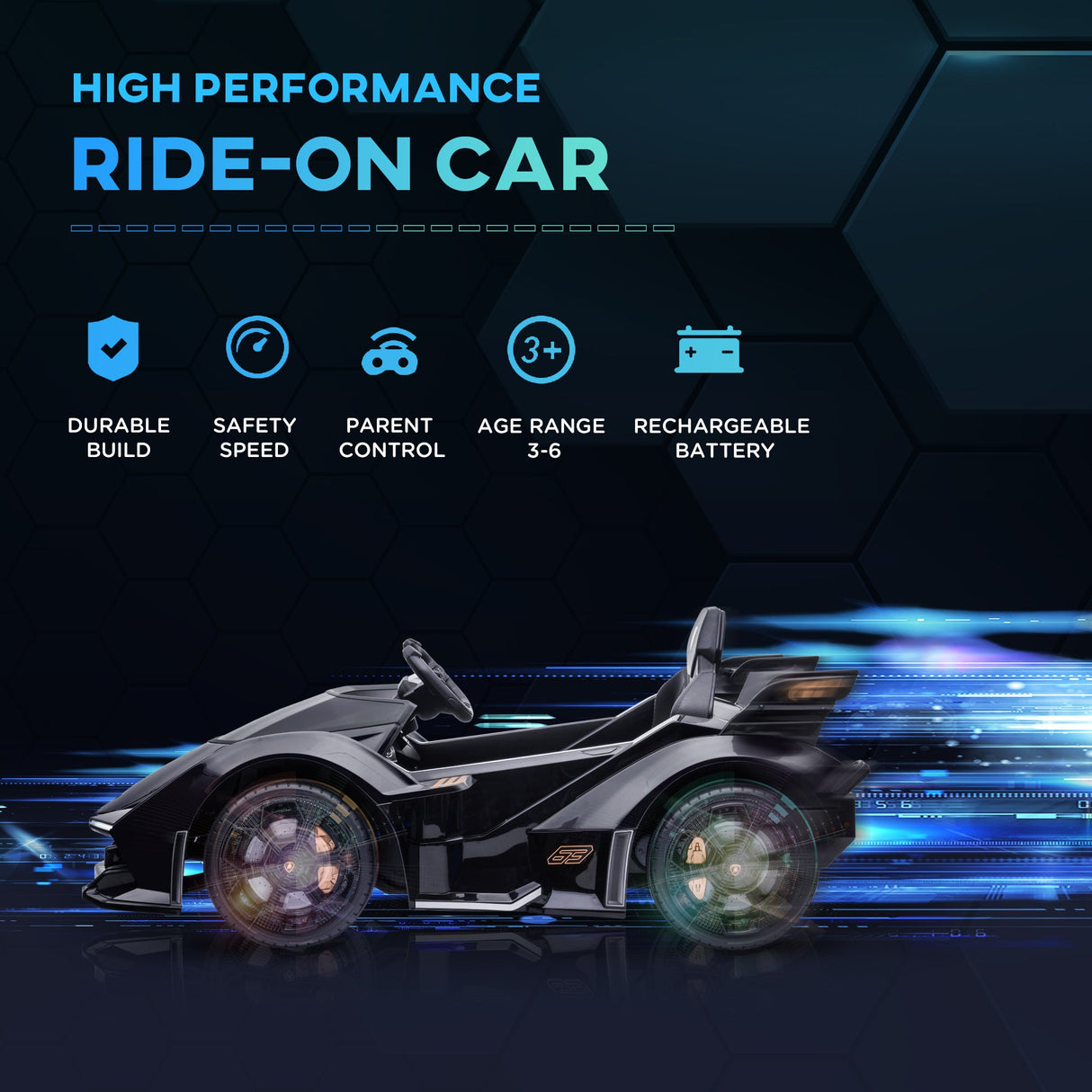 12V Lamborghini Kids Ride-On Sports Car with Remote Control