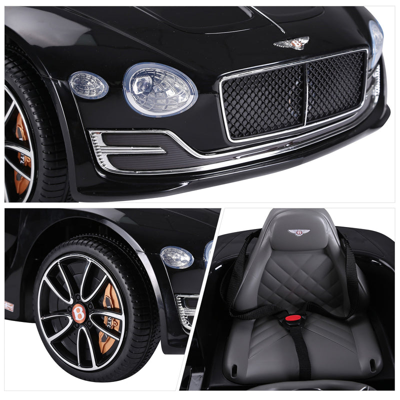 Licensed 12V Bentley Ride On Car for Kids with Parent Remote Control - Black