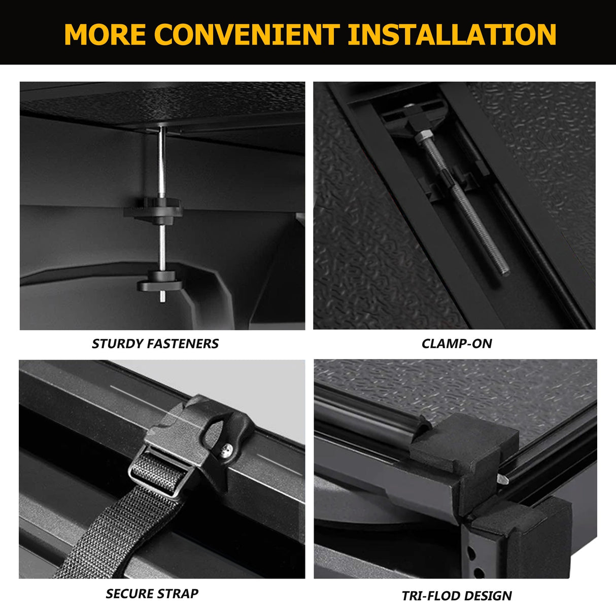 Trucktok 2015-2025 Ford F150 5.5FT Hard Tri-Fold Tonneau Cover Truck Bed Pickup TruckTok