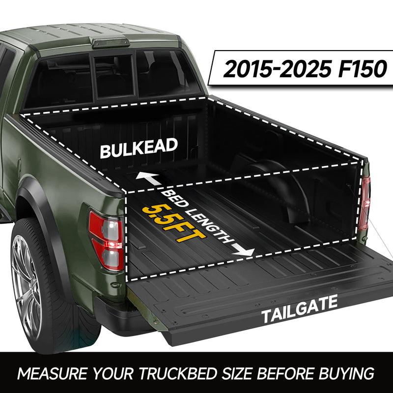 Trucktok 2015-2025 Ford F150 5.5FT Hard Tri-Fold Tonneau Cover Truck Bed Pickup
