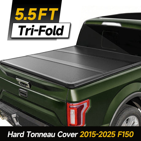 Trucktok 2015-2025 Ford F150 5.5FT Hard Tri-Fold Tonneau Cover Truck Bed Pickup TruckTok