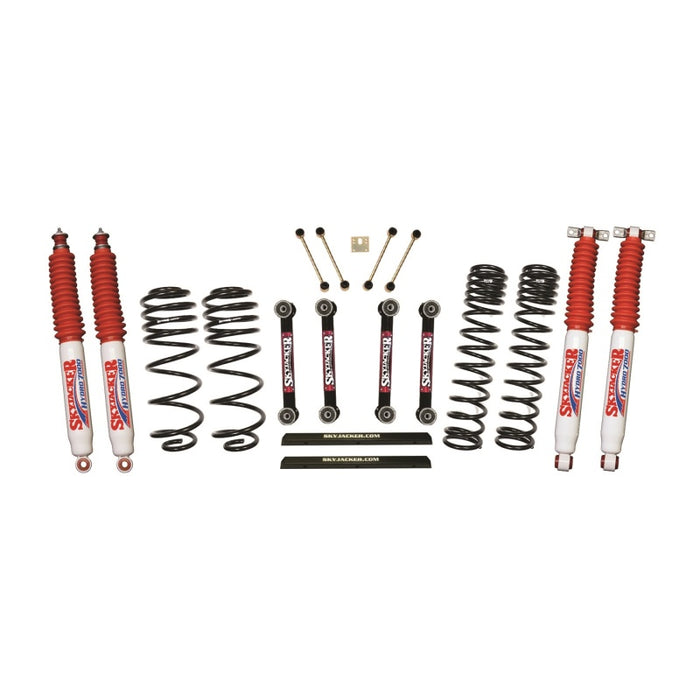 Kit de course longue durée Skyjacker 03-06 Jeep TJ 4 pouces D-Rate avec biellettes inférieures OE FR/RR/amortisseurs Hydro 7000