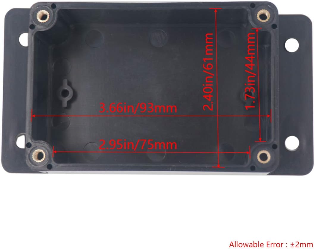 IP65 Waterproof ABS Project Box – 3.94" x 2.68" x 1.97" (100x68x50mm) with Mounting Ears Amazon