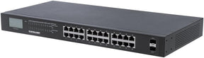 Intellinet 24-Port Gigabit PoE+ Switch with LCD Intellinet
