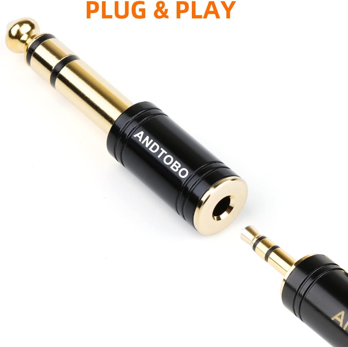 1/4 in (6.35mm) Male to 1/8 in (3.5mm) Female Stereo Audio Adapter ANDTOBO