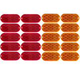 All Star Truck Parts Oval Reflectors for Trailers RVs ASTPRF2421A/R Red 2 Each