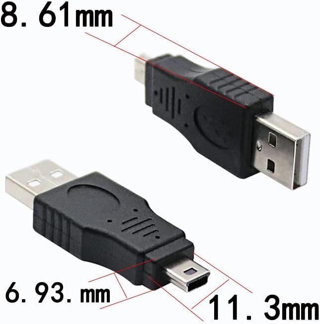 Male USB -> Male Mini USB Connector TekShack