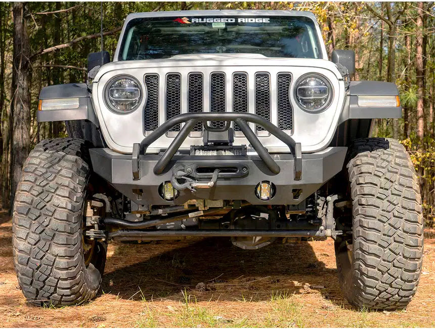 Rugged Ridge HD Stubby Front Bumper I '07- '18 Jeep JK Wrangler / '18- '24 Jeep JL Wrangler / '20- '24 JT Gladiator