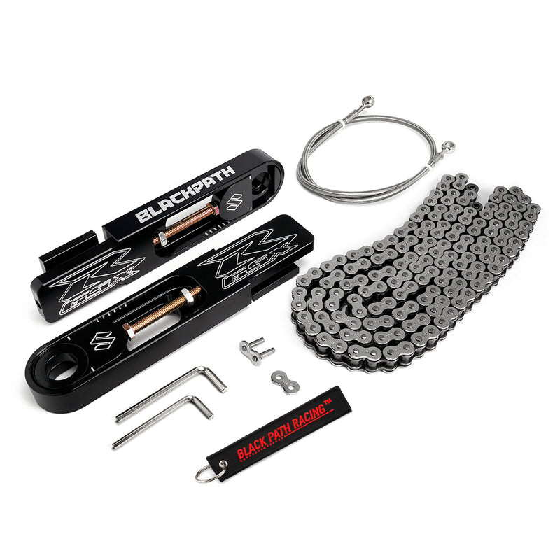2004-2005 Suzuki GSX-R 750 5-9" Swingarm Extensions with Brake Hose and Chain