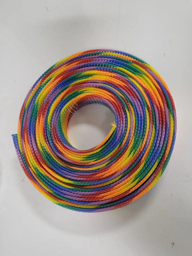 25 FT 3/4" RAINBOW PET EXPANDO SLEEVING BRAID AC/DC WIRE AND SUPPLY