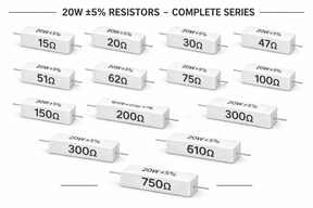 PANMILED 20W Cement Resistor, ±5% Ceramic Wirewound Power Resistor (15Ω–750Ω) High Watt Fixed Resistor TekShack