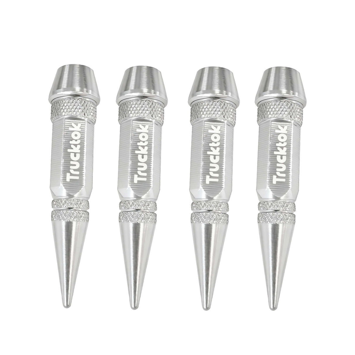 Trucktok 4pcs Aluminum Spike Bullet Valve Stem Caps Cover Wheel Tire Air Cap TruckTok