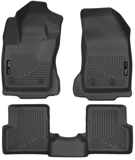 Revêtements de sol avant et deuxième rangée noirs Husky Liners 2015 Jeep Renegade Weatherbeater