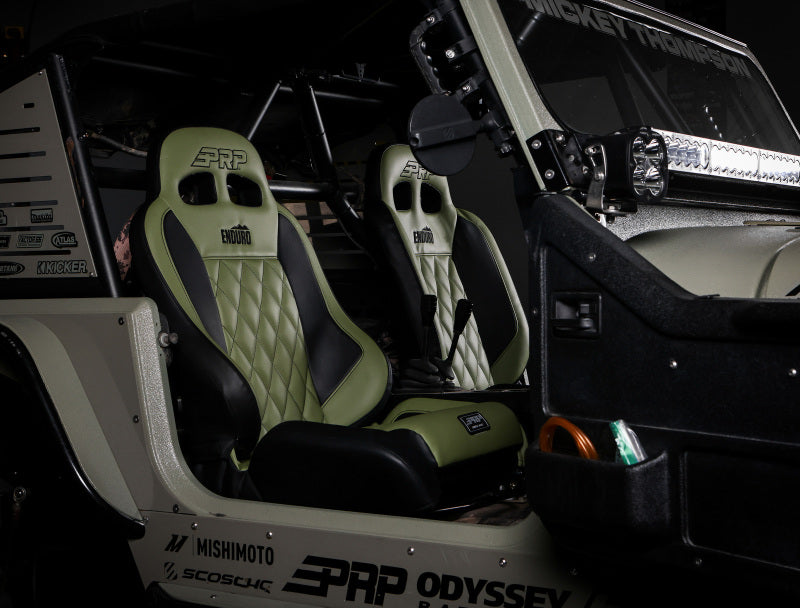 PRP 03-06 Jeep Wrangler TJ Enduro Elite Suspension Seat Crawl Edition - Black (Pair)
